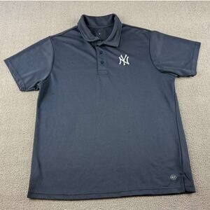 47 Brand New York Yankees Polo Shirt Men Small Blue Short Sleeve Embroider Logo